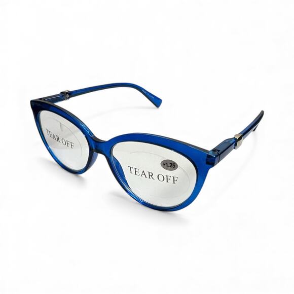 Oversized Women’s Reading Glasses +1.25 Blue Fashion Lightweight Readers - Picture 7 of 7